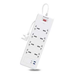 8 Outlet Surge Protector with 2 Type C with PD & 2 USB – White