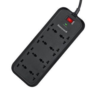 8 out surge protector with master switch – Black