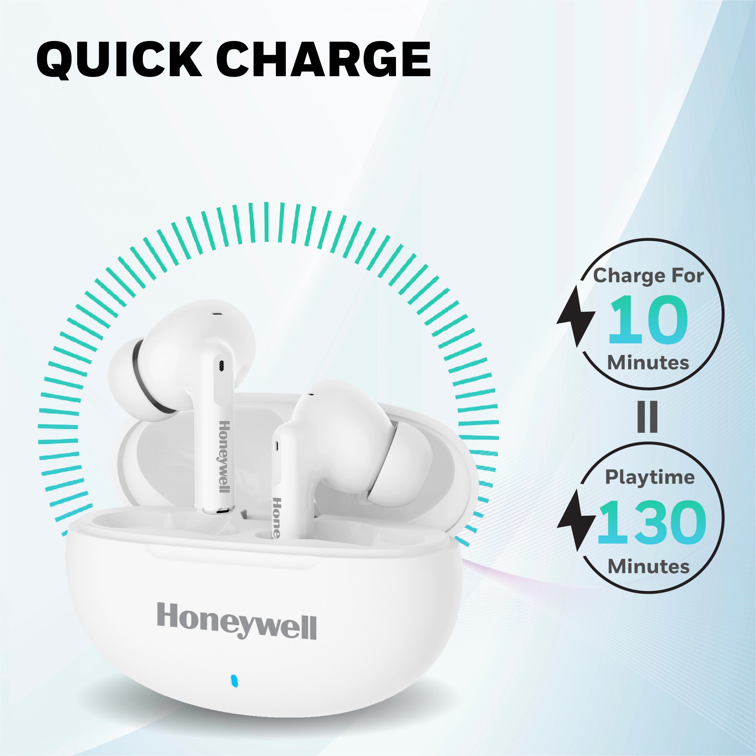 Moxie V1200 Truly Wireless Earbuds-White - Image 3