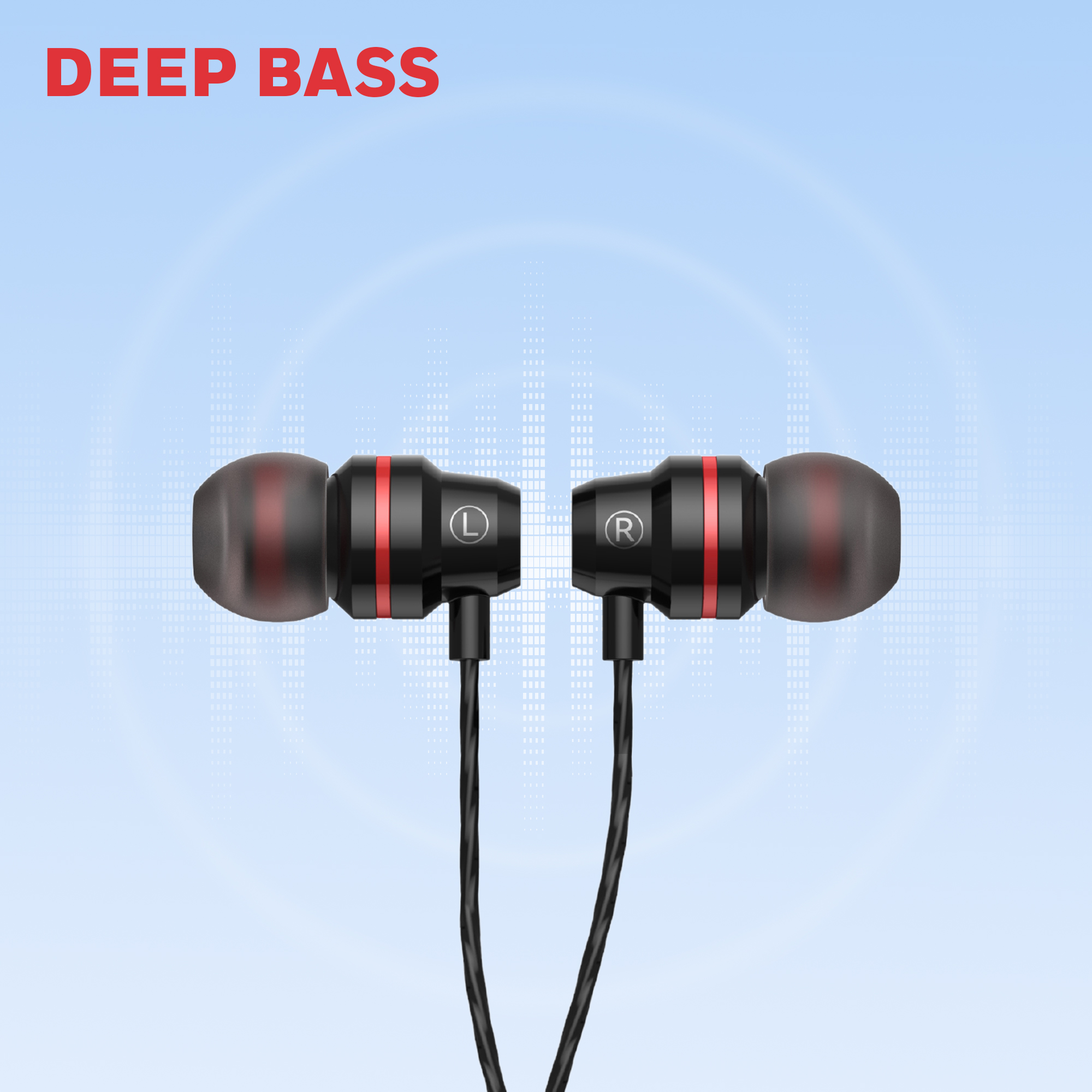 Moxie V50 Wired Earphone- Black - Image 3