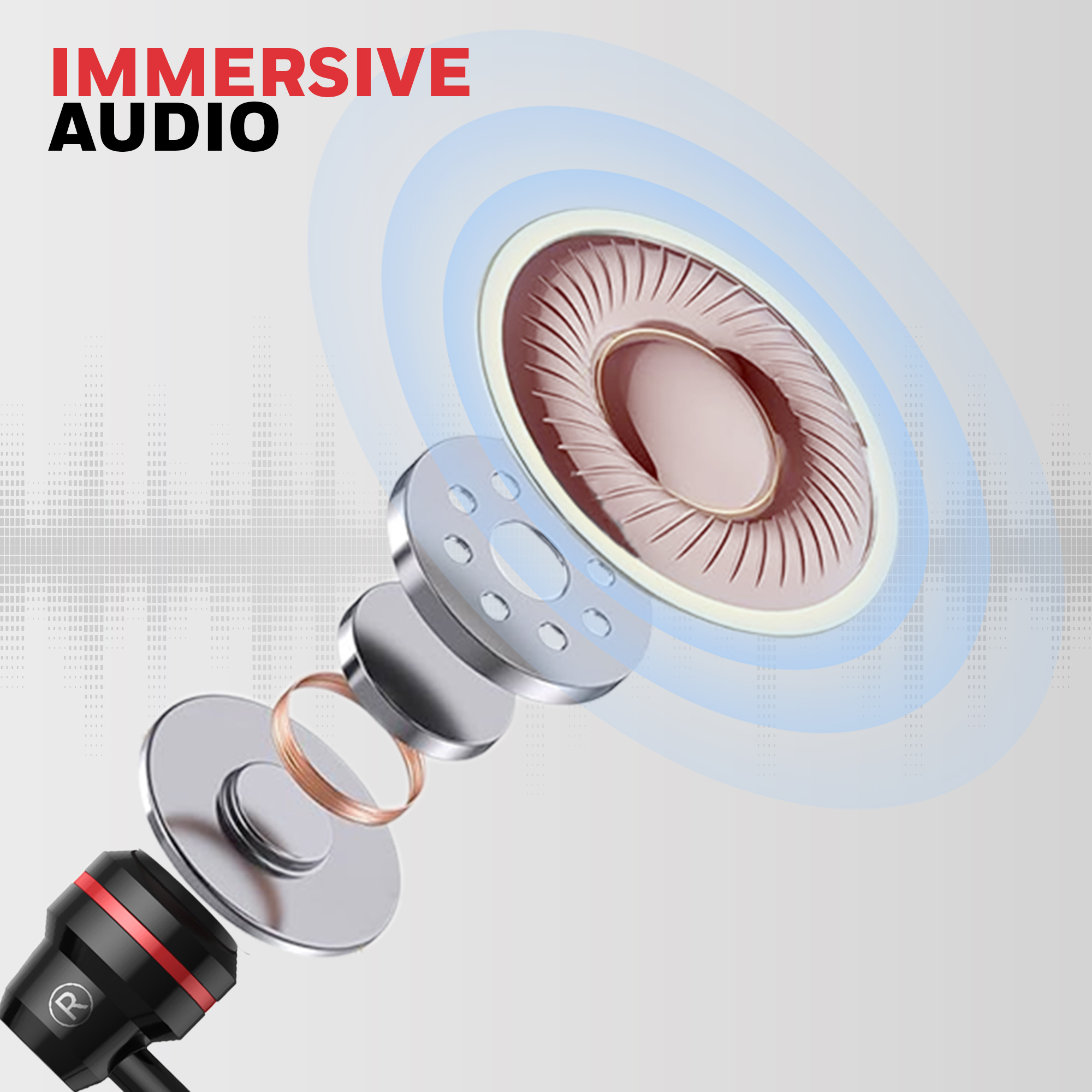 Moxie V50 Wired Earphone- Black - Image 4