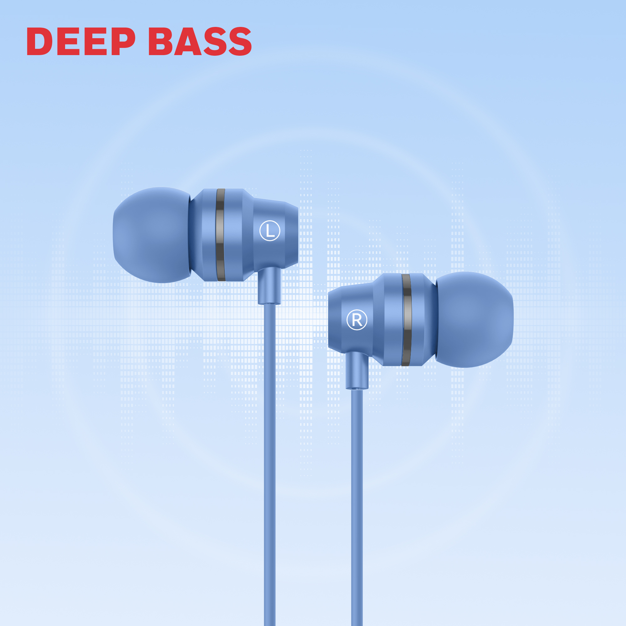 Moxie V50 Wired Earphones-Blue - Image 2