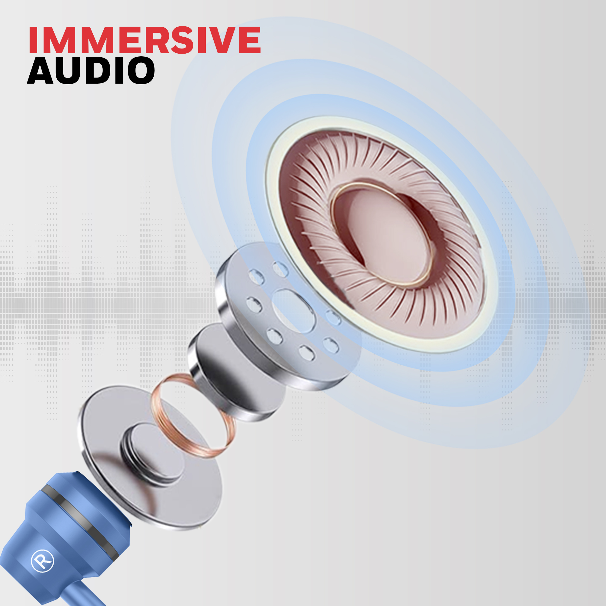 Moxie V50 Wired Earphones-Blue - Image 3