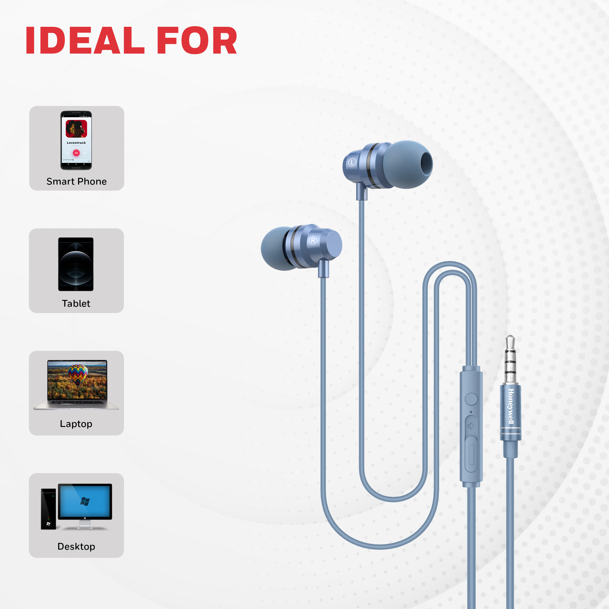 Moxie V50 Wired Earphones-Blue - Image 6