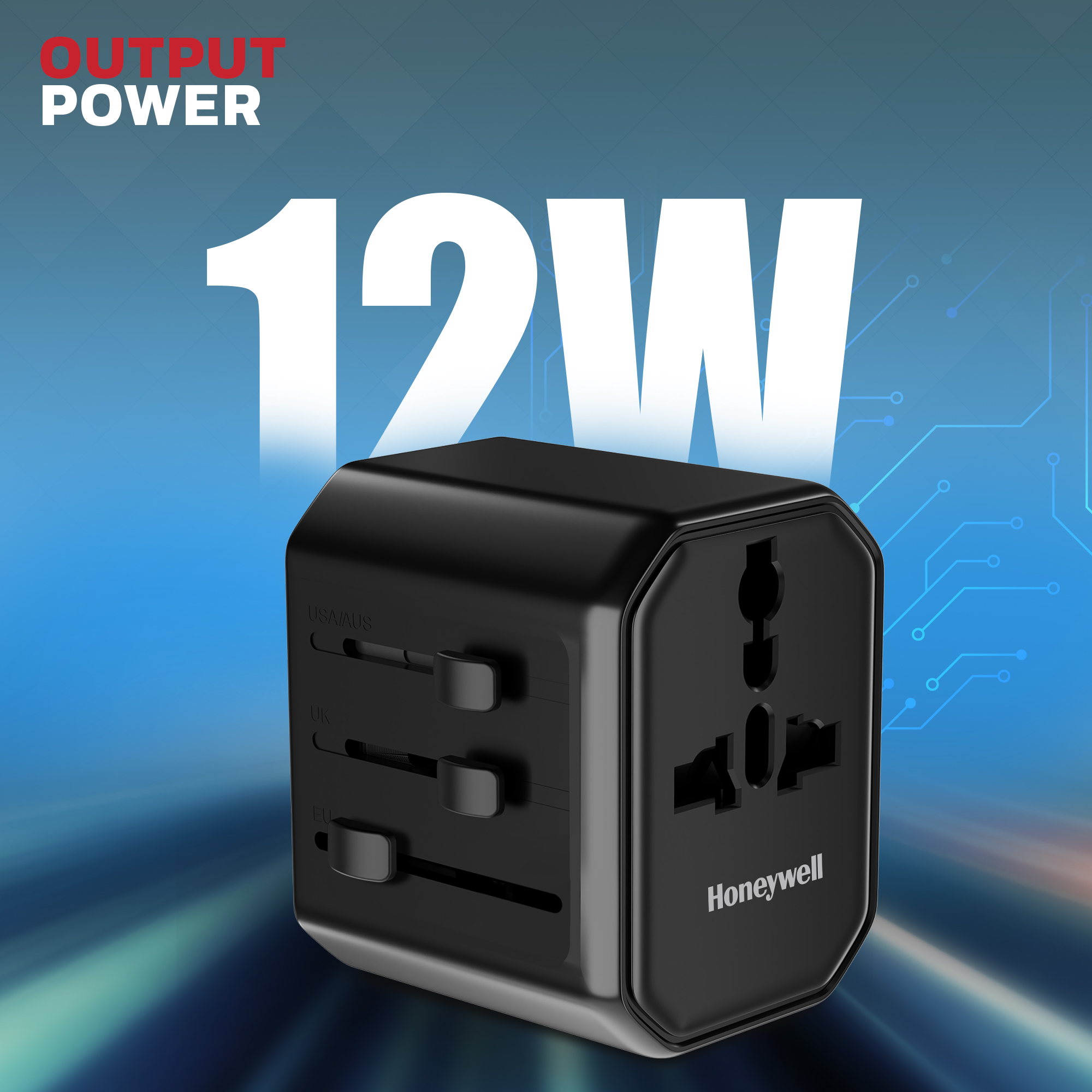 Universal World Travel Adapter – 12W(Black) - Image 6