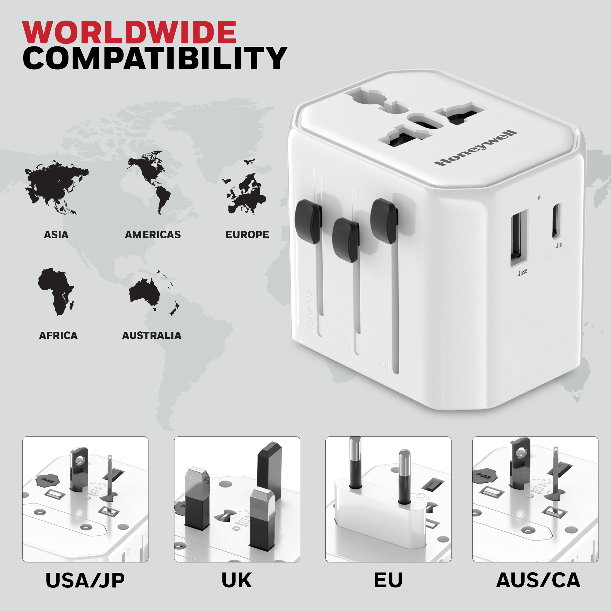 Universal World Travel Adapter – 38W(White) - Image 2