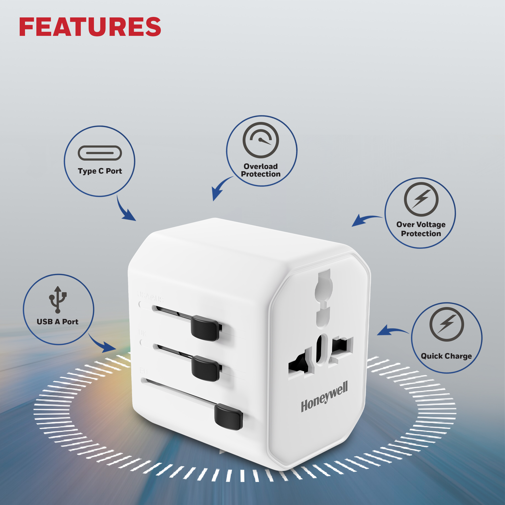 Universal World Travel Adapter – 38W(White) - Image 4