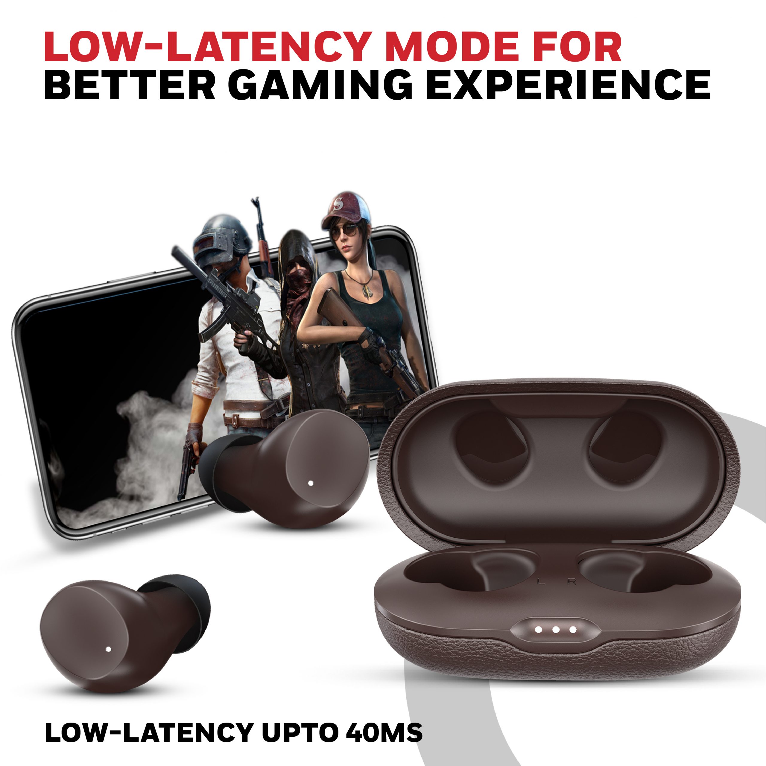 Suono P2200 Truly Wireless Earbuds-Brown - Image 6