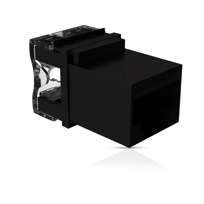 Cat6 UTP Keystone Jack Shuttered BLACK