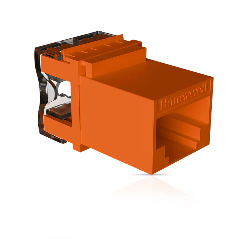 Cat6 UTP Keystone Jack Shuttered ORANGE