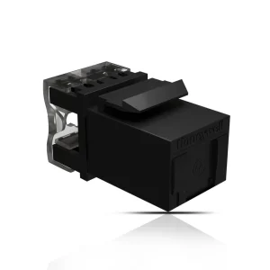 Cat6A UTP Keystone Jack Shuttered BLACK