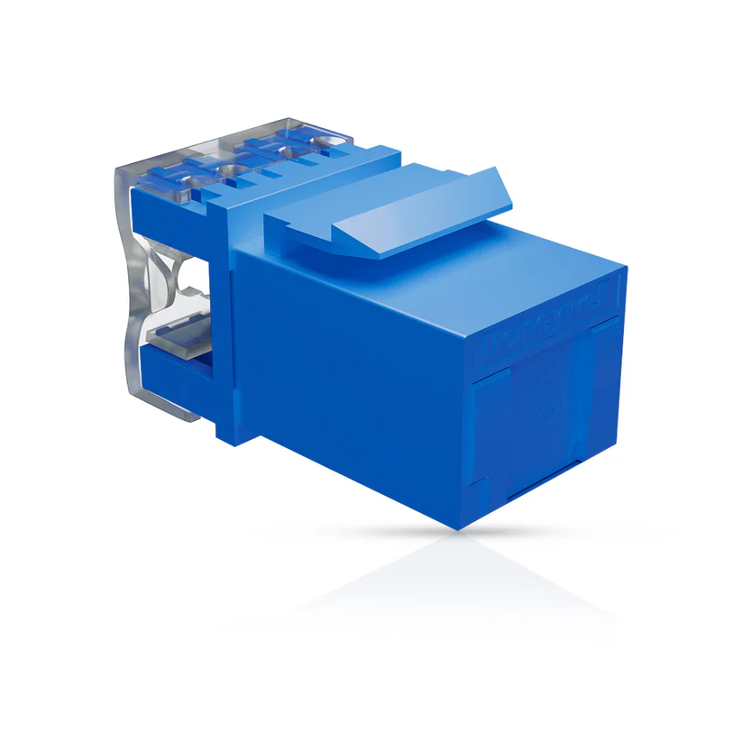 Cat6A UTP Keystone Jack Shuttered BLUE