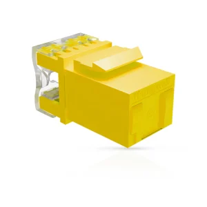 Cat6A UTP Keystone Jack Shuttered YELLOW